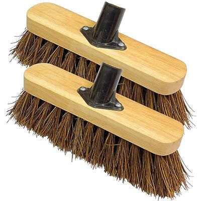 EDS 10” Garden Broom Head ONLY Outdoor Natural Bassine Hard Bristle Broom with Durable Support Bracket Yard Brush Heavy Duty Outdoor Stiff Sweeping Yard Brush (PACK OF 2) EDS 10” Garden Broom Head ONLY Outdoor Natural Bassine Hard Bristle Broom with Durable Support Bracket Yard Brush Heavy Duty Outdoor Stiff Sweeping Yard Brush (PACK OF 2)