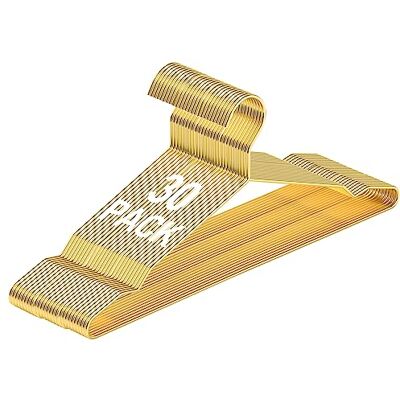 SPECILITE 42cm Gold Metal Hangers Bulk 30 Pack with Notches for Standard Size Coats, Shirts, Suits, Pants, Heavy Duty,Space Saving SPECILITE 42cm Gold Metal Hangers Bulk 30 Pack with Notches for Standard Size Coats, Shirts, Suits, Pants, Heavy Duty,Space Saving