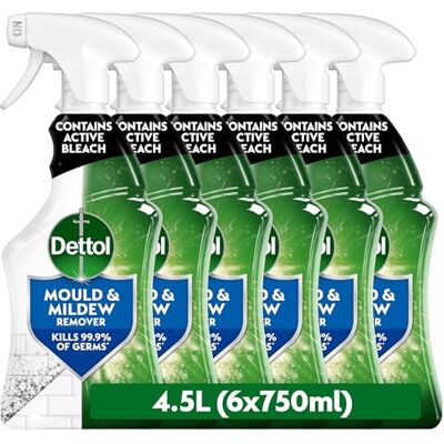 Dettol Mould and Mildew Remover Spray - 750 ml - 6-pack - Cleaner Dettol Mould and Mildew Remover Spray - 750 ml - 6-pack - Cleaner