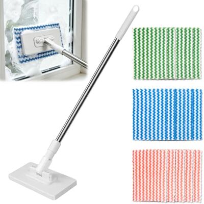 Xazuninsu Lazy Mop Clip On with 15 Reusable Cloths, Sweeper Mop Auto Clamp, Cloth Changing Mini Mops, 360° Swivel Head, No Need To Wash, Suitable for Floor Wall Bathroom Kitchen Xazuninsu Lazy Mop Clip On with 15 Reusable Cloths, Sweeper Mop Auto Clamp, Cloth Changing Mini Mops, 360° Swivel Head, No Need To Wash, Suitable for Floor Wall Bathroom Kitchen