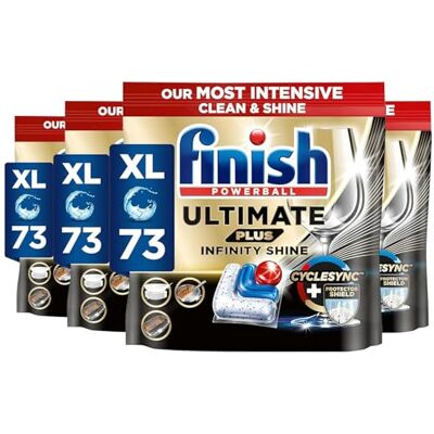 Finish Ultimate Plus Infinity Shine Dishwasher Tablets Fresh 73 Dishwasher Tabs Clean & Diamond Shine (Pack of 4) Finish Ultimate Plus Infinity Shine Dishwasher Tablets Fresh 73 Dishwasher Tabs Clean & Diamond Shine (Pack of 4)