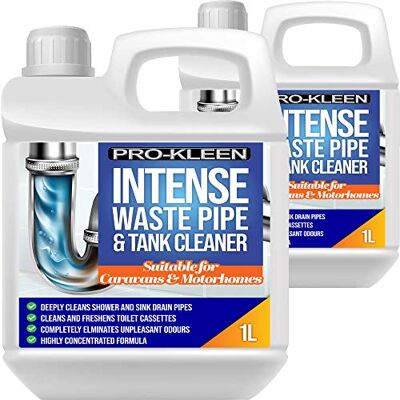 Pro-Kleen Intense Waste Pipe and Tank Cleaner for Caravans and Motorhomes 2L Deeply Cleans & Freshens Shower & Sink Drain Pipes, Toilet Cassettes, Eliminates Odours Pro-Kleen Intense Waste Pipe and Tank Cleaner for Caravans and Motorhomes 2L Deeply Cleans & Freshens Shower & Sink Drain Pipes, Toilet Cassettes, Eliminates Odours