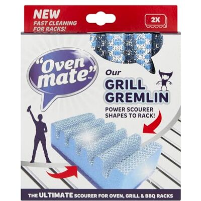 Oven Mate Grill Gremlin Cleaning Scrubbing Sponge Scourer with Grooves x 2 Oven Mate Grill Gremlin Cleaning Scrubbing Sponge Scourer with Grooves x 2