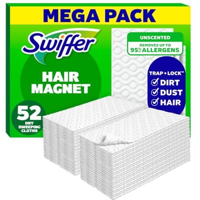 Swiffer AHYBZN Sweeper Dry Mop Refills for Floor Mopping and Cleaning, All Purpose Floor Cleaning Product, Unscented, 52 Count (Packaging May Vary), Multicolor Swiffer AHYBZN Sweeper Dry Mop Refills for Floor Mopping and Cleaning, All Purpose Floor Cleaning Product, Unscented, 52 Count (Packaging May Vary), Multicolor