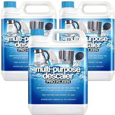 Pro-Kleen Super Quick Descaler 3 x 5 Litres Multi-Purpose Descaler (Dissolves Limescale On Contact) Pro-Kleen Super Quick Descaler 3 x 5 Litres Multi-Purpose Descaler (Dissolves Limescale On Contact)