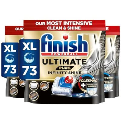 Finish Ultimate Plus Infinity Shine, Dishwasher Tablets, Fresh, 219 Finish Ultimate Plus Infinity Shine, Dishwasher Tablets, Fresh, 219
