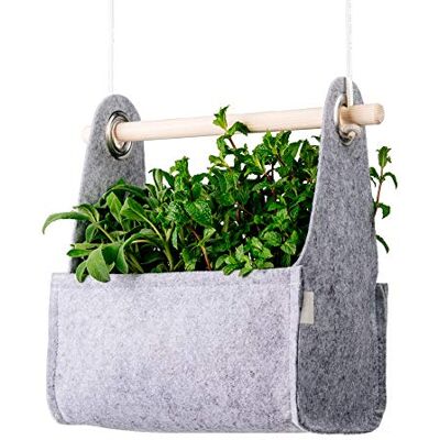 EQUA EH 04MS Swing, Sustainable Gardening Pots, Natural Materials (Felter and Wood), Grey, 27x17x14 EQUA EH 04MS Swing, Sustainable Gardening Pots, Natural Materials (Felter and Wood), Grey, 27x17x14