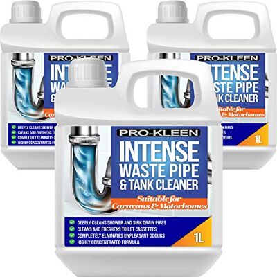 Pro-Kleen Intense Waste Pipe and Tank Cleaner For Caravans and Motorhomes 3L Deeply Cleans Shower & Sink Drain Pipes, Toilet Cassettes, Freshens, Eliminates Odours, Pro-Kleen Intense Waste Pipe and Tank Cleaner For Caravans and Motorhomes 3L Deeply Cleans Shower & Sink Drain Pipes, Toilet Cassettes, Freshens, Eliminates Odours,
