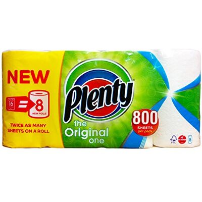 PLENTY White Kitchen Towel, 8 Roll PLENTY White Kitchen Towel, 8 Roll
