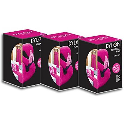 Dylon 3 x Fabric Dye Machine Use 350g (Flamingo Pink) Dylon 3 x Fabric Dye Machine Use 350g (Flamingo Pink)