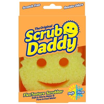 Scrub Daddy Original Dish Sponge, Smiley Face Sponges for Cleaning & Washing Up -Kitchen Non Scratch Scourers with FlexTexture Firm & Soft Scrubbing, Dishwashing Scrubber Yellow Scrub Daddy Original Dish Sponge, Smiley Face Sponges for Cleaning & Washing Up -Kitchen Non Scratch Scourers with FlexTexture Firm & Soft Scrubbing, Dishwashing Scrubber Yellow