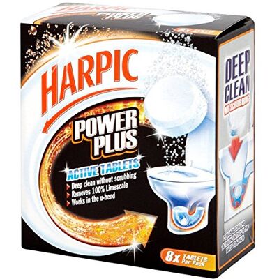 Harpic Powerplus Active Tablets, Original Scent, Pack 1 x 8 Tablets, Deep Clean Without Scrubbing, Removes 100% Limescale, Toilet Cleaner Harpic Powerplus Active Tablets, Original Scent, Pack 1 x 8 Tablets, Deep Clean Without Scrubbing, Removes 100% Limescale, Toilet Cleaner