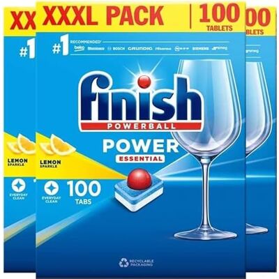 Finish Power Essential Dishwasher Tablets Lemon 300 Tabs Finish Power Essential Dishwasher Tablets Lemon 300 Tabs