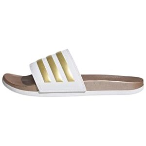 adidas Women's Adilette Comfort Slides, Cloud White/Cloud White/Matte Gold, 10 UK adidas Women's Adilette Comfort Slides, Cloud White/Cloud White/Matte Gold, 10 UK