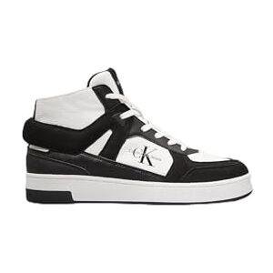 Calvin Klein Women’s Leather Cupsole Mid Top Basketball Trainers, Black (Black/Bright White), 3 Calvin Klein Women’s Leather Cupsole Mid Top Basketball Trainers, Black (Black/Bright White), 3