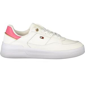 Tommy Hilfiger Women’s Essential Basket Low Top Runner Trainers, White (Ancient White/Heritage Pink), 7 Tommy Hilfiger Women’s Essential Basket Low Top Runner Trainers, White (Ancient White/Heritage Pink), 7