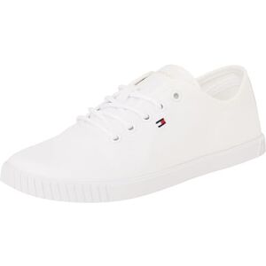 Tommy Hilfiger Women’s Elegant Canvas Lace-Up Cupsole Trainers, White (White), 4 Tommy Hilfiger Women’s Elegant Canvas Lace-Up Cupsole Trainers, White (White), 4