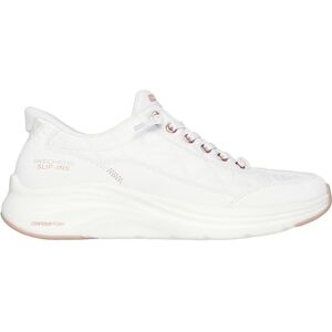 Skechers Women's Contour Foam Golden Hour Sneaker, White Mesh/Duraleather/Leather/Rose Gold Trim, 3.5 UK Skechers Women's Contour Foam Golden Hour Sneaker, White Mesh/Duraleather/Leather/Rose Gold Trim, 3.5 UK