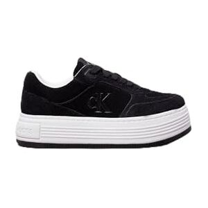 Calvin Klein Women's Bold Suede Low Top Platform Trainers, Black (Black/Bright White), 4 Calvin Klein Women's Bold Suede Low Top Platform Trainers, Black (Black/Bright White), 4