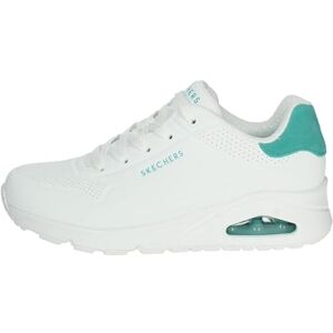 Skechers Women's Uno Pop Back Sneaker, White Durabuck/Mint Suede Trim, 5.5 UK Skechers Women's Uno Pop Back Sneaker, White Durabuck/Mint Suede Trim, 5.5 UK
