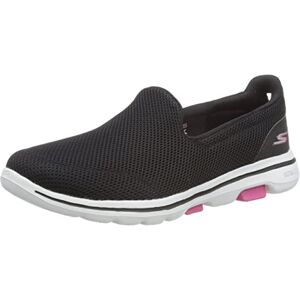 Skechers Women's GO Walk 5 Slip On Trainers, Black Textile Hot Pink Trim, 5.5 UK Skechers Women's GO Walk 5 Slip On Trainers, Black Textile Hot Pink Trim, 5.5 UK