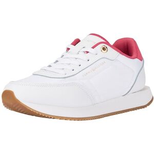 Tommy Hilfiger Women's Essential Runner Trainers, White (White/Heritage Pink), 3,5 Tommy Hilfiger Women's Essential Runner Trainers, White (White/Heritage Pink), 3,5
