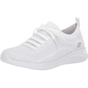 Skechers Women's Ultra Flex Salutations Sneaker, White Silver, 5 UK Skechers Women's Ultra Flex Salutations Sneaker, White Silver, 5 UK