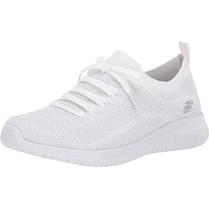 Skechers Women's Ultra Flex Salutations Sneaker, White Silver, 5 UK Skechers Women's Ultra Flex Salutations Sneaker, White Silver, 5 UK