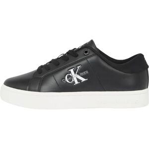 Calvin Klein Jeans Women's Classic Cupsole Low Top Lace Up Leather Trainers, Black (Black/Bright White), 5 Calvin Klein Jeans Women's Classic Cupsole Low Top Lace Up Leather Trainers, Black (Black/Bright White), 5