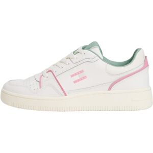 Tommy Jeans Womens Tjw Retro Basket Sneaker En0en02839 Low Top, White Ecru Mystic Pink, 7.5 UK Tommy Jeans Womens Tjw Retro Basket Sneaker En0en02839 Low Top, White Ecru Mystic Pink, 7.5 UK