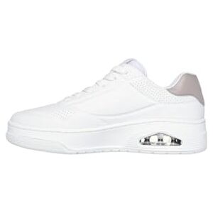 Skechers Women's Uno Courted Style Sneaker, White Duraleather/Natural Trim, 6.5 UK Skechers Women's Uno Courted Style Sneaker, White Duraleather/Natural Trim, 6.5 UK