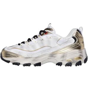 Skechers Women's D'Lites Vintage Vision Sneaker, White Leather/Multi Trim, 6.5 UK Skechers Women's D'Lites Vintage Vision Sneaker, White Leather/Multi Trim, 6.5 UK