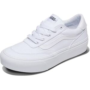 Vans Women's Brooklyn LS Platform Sneaker, Canvas White/White, 4.5 UK Vans Women's Brooklyn LS Platform Sneaker, Canvas White/White, 4.5 UK