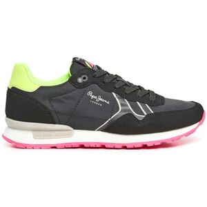 Pepe Jeans Women's Brit Neon W Sneaker, Black (Black), 4 UK Pepe Jeans Women's Brit Neon W Sneaker, Black (Black), 4 UK