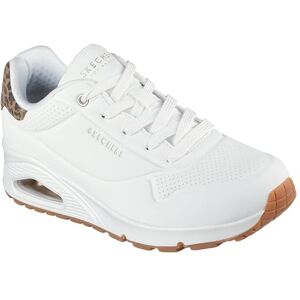 Skechers Women's Uno Jungle Nite Sneaker, White Durabuck/Leopard Printed Suede/Mesh Tri, 3.5 UK Skechers Women's Uno Jungle Nite Sneaker, White Durabuck/Leopard Printed Suede/Mesh Tri, 3.5 UK