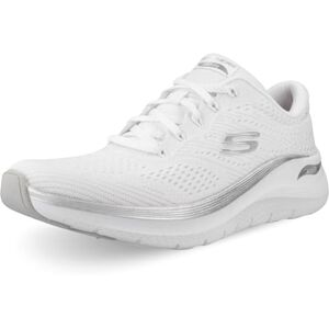 Skechers Women's Arch Fit 2.0 Glow The Distance Sneaker, White Mesh/Silver Trim, 4.5 UK Skechers Women's Arch Fit 2.0 Glow The Distance Sneaker, White Mesh/Silver Trim, 4.5 UK