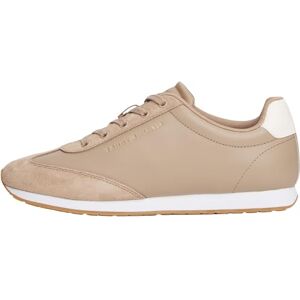 Tommy Hilfiger Women’s Heritage Fashion Mix Leather Runner Trainers, Beige (Coastal Taupe), 6 Tommy Hilfiger Women’s Heritage Fashion Mix Leather Runner Trainers, Beige (Coastal Taupe), 6