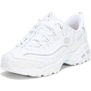 Skechers Women's D'Lites Winning Choice Hands Free Slip Ins Sneaker, White/Silver, 5.5 UK Wide Skechers Women's D'Lites Winning Choice Hands Free Slip Ins Sneaker, White/Silver, 5.5 UK Wide
