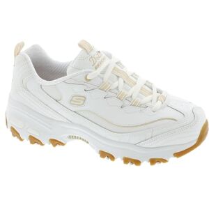 Skechers Women's D'Lites-Good Neutral Sneaker, White Leather/Duraleather/Gum Trim, 3 UK Skechers Women's D'Lites-Good Neutral Sneaker, White Leather/Duraleather/Gum Trim, 3 UK