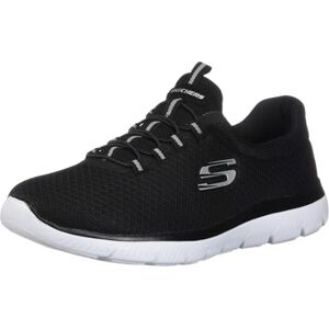 Skechers Women's Summits Sneaker, Black/White 5 UK Wide Skechers Women's Summits Sneaker, Black/White 5 UK Wide