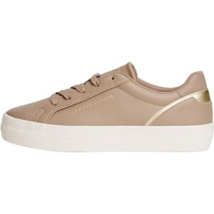 Tommy Hilfiger Women's Foxing Leather Vulcanised Trainers, Beige (Coastal Taupe), 7.5 Tommy Hilfiger Women's Foxing Leather Vulcanised Trainers, Beige (Coastal Taupe), 7.5