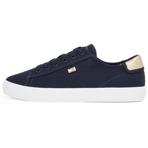 Tommy Hilfiger Women’s Elegant Canvas Lace-Up Vulcanised Trainers, Blue (Space Blue), 6 Tommy Hilfiger Women’s Elegant Canvas Lace-Up Vulcanised Trainers, Blue (Space Blue), 6