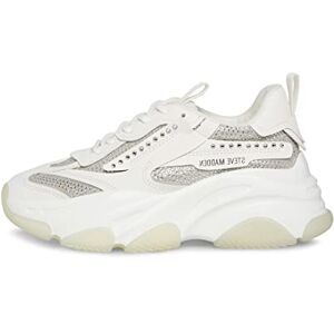 Steve Madden Women's Possession Sneaker, White Rhinestone, 4 UK Steve Madden Women's Possession Sneaker, White Rhinestone, 4 UK