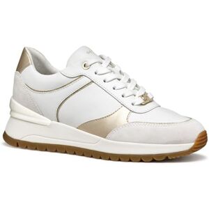 Geox Women's D DESYA A Sneaker, White/Lt Gold, 7 UK Geox Women's D DESYA A Sneaker, White/Lt Gold, 7 UK