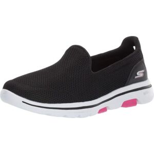 Skechers Women's GO Walk 5 Slip On Trainers, Black Textile Hot Pink Trim, 5.5 UK Skechers Women's GO Walk 5 Slip On Trainers, Black Textile Hot Pink Trim, 5.5 UK