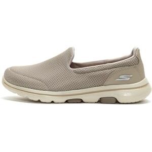 Skechers Women's GO Walk 5 Slip On Trainers, Taupe Textile Trim, 9 UK Wide Skechers Women's GO Walk 5 Slip On Trainers, Taupe Textile Trim, 9 UK Wide