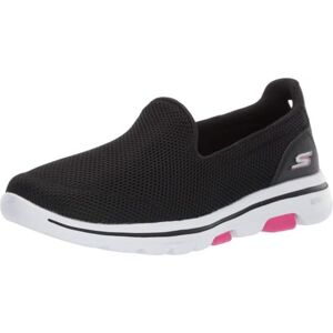Skechers Women's GO Walk 5 Slip On Trainers, Black Textile Hot Pink Trim, 5 UK Skechers Women's GO Walk 5 Slip On Trainers, Black Textile Hot Pink Trim, 5 UK