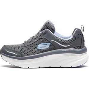 Skechers Women's D'lux Walker Infinite Motion Trainers,Charcoal Leather Mesh Lavender Trim,3.5 UK Skechers Women's D'lux Walker Infinite Motion Trainers,Charcoal Leather Mesh Lavender Trim,3.5 UK