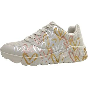 Skechers Girls Uno Lite Metallic Love Sneaker, Natural Multi, 3 UK Skechers Girls Uno Lite Metallic Love Sneaker, Natural Multi, 3 UK