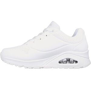 Skechers Women's Uno Stand On Air Sneaker, White Durabuck/Mesh, 5.5 UK Wide Skechers Women's Uno Stand On Air Sneaker, White Durabuck/Mesh, 5.5 UK Wide